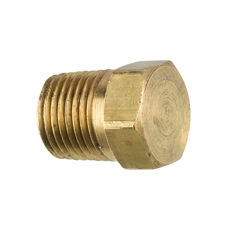 Ags Brass Hex Plug, Male (1/8-27 NPT), 1/bag PTF-10B